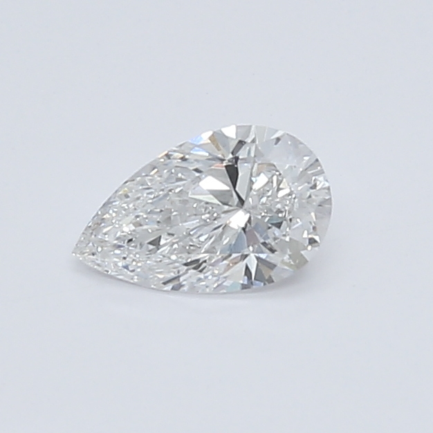 0.42-carat pear diamond with D color, null cut, and VS1 clarity.