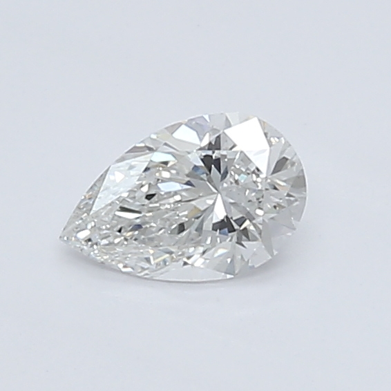 0.43-carat pear diamond with F color, null cut, and VS1 clarity.