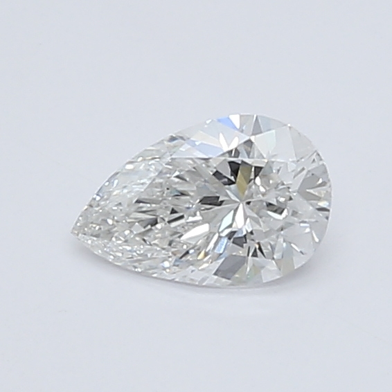 0.46-carat pear diamond with F color, null cut, and VS2 clarity.