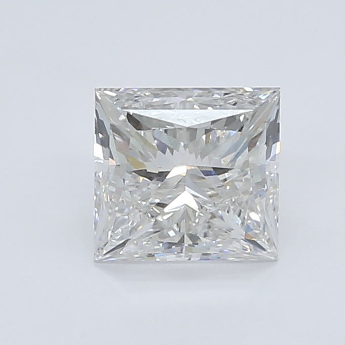 1.7-carat princess diamond with G color, null cut, and VVS2 clarity.