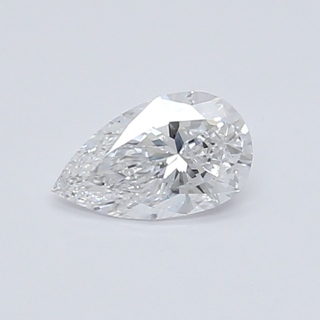 0.46-carat pear diamond with D color, null cut, and VS1 clarity.